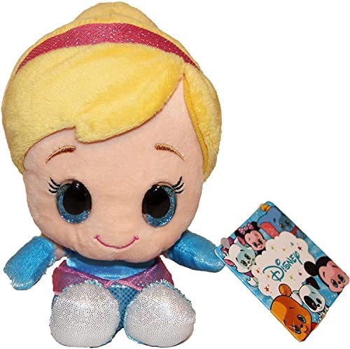 Disney Glitzies Super Soft 15cm 6" Plush Toy with Big Glittery Eyes Set of 3 - Winnie The Pooh, Dumbo the Elephant & Cinderella - Toptoys2u