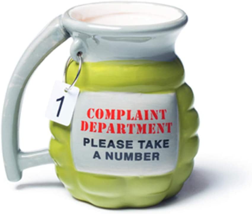 BigMouth Inc Complaint Department Grenade 400ml Coffee Mug 'Take a Number' - Toptoys2u