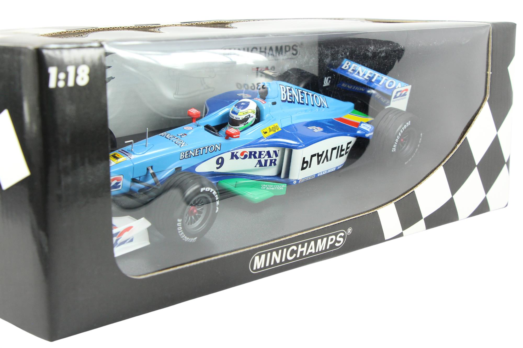 Minichamps Models -  Benetton F1 B199 Giancarlo Fisichella 1999 1:18 Scale Diecast - Toptoys2u