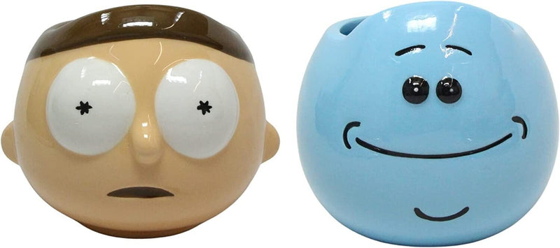 Rick & Morty 3D Ceramic Mug Gift Set - 3D Mr Meeseeks & 3D Morty 375ml Mugs - Toptoys2u